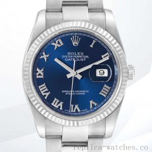 Rolex Datejust 36mm 116234BLRO Men's Blue Dial Silver-tone