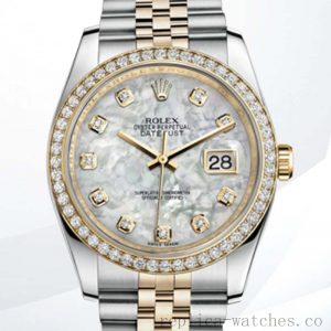 Rolex Datejust Men's 116243MDJ 36mm Diamond Bezel Silver-tone