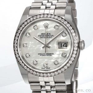 Rolex Datejust Men's 116244MDJ 36mm Diamond Bezel Mother of Pearl