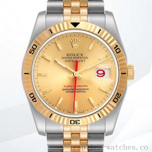Rolex Datejust Turn-o-graph Men's 116263 36mm Automatic Champagne Dial