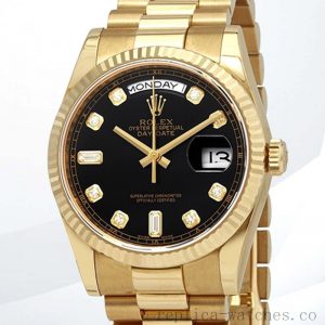 Rolex Day-Date Men's 36mm 118238BKDP Yellow Gold-tone Black Dial