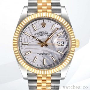Rolex Datejust 41mm Men's 126233 Silver Palm Motif Dial Jubilee Bracelet