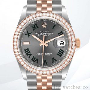 Rolex Datejust 36mm m126281rbr-0017 Men's Silver-tone Grey Dial