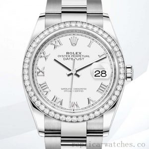 Rolex Datejust m126284rbr-0018 36mm Ladies White Dial