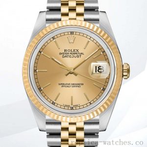 Rolex Datejust 16233CSJ Men's 36mm Gold Dial Automatic