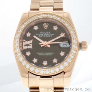 Rolex Datejust m279135rbr-0001 Ladies 28mm Automatic Rose Gold-tone