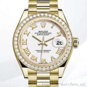 Rolex Datejust m279138rbr-0031 28mm Ladies White Dial Diamond Bezel
