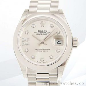 Rolex Datejust 28mm m279166-0001 Ladies Watch Silver Diamond Dial