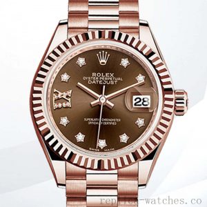 Rolex Datejust m279175-0002 Ladies 28mm Rose Gold-tone Watch