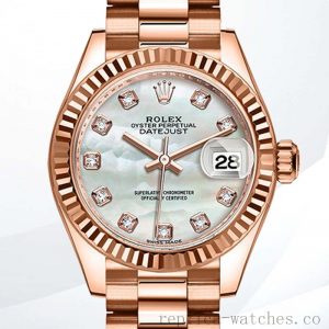 Rolex Datejust m279175-0017 Ladies 28mm Rose Gold-tone Watch