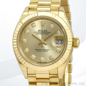 Rolex Datejust 28mm m279178-0017 Ladies Automatic Champagne Dial
