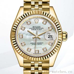 Rolex Datejust 28mm m279178-0025 Ladies Gold-tone President Bracelet/Jubilee Bracelet