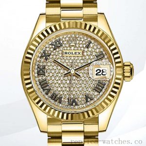 Rolex Datejust Ladies m279178-0031 28mm Diamond Paved Dial