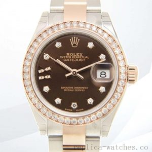Rolex Datejust m279381rbr-0004 Ladies 28mm Watch Silver-tone