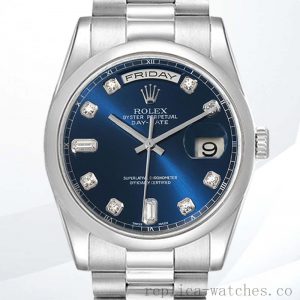 Rolex Day-Date 118206 Men's 36mm Blue Dial
