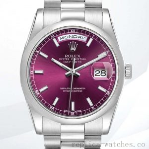 Rolex Day-Date 118206 Men's 36mm Silver-tone