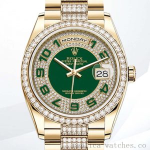 Rolex Day-Date Men's 36mm m118348-0056 Green Dial Automatic