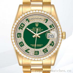 Rolex Day-Date Men's 118348-0054 36mm Green Dial