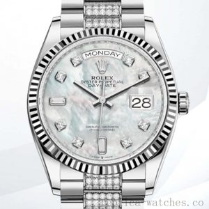 Rolex Day-Date m128239-0026 36mm Men's Mother of Pearl Dial Stainless Steel