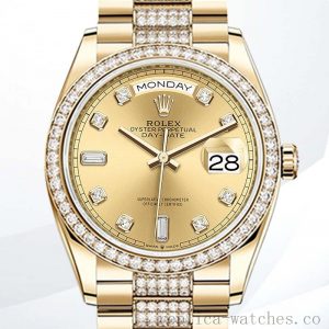 Rolex Day-Date Men's 36mm m128348rbr-0010 Diamond Bezel