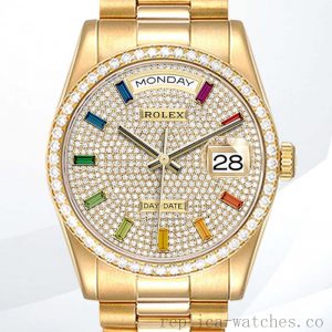 Rolex Day-Date Men's 36mm m128348rbr-0030 Diamond Pave Dial