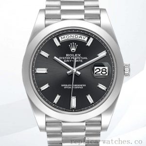 Rolex Day-Date 228206 40mm Men's Black Dial