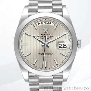 Rolex Day-Date m228206-0034 Men's 40mm Silver-tone President Bracelet