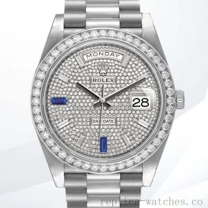 Rolex Day-Date Men's 40mm m228349rbr-0036 Diamond Bezel President Bracelet