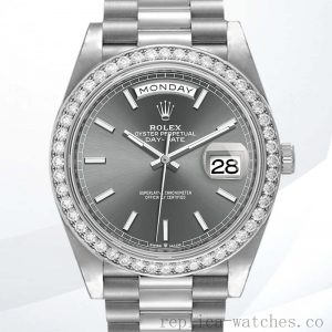 Rolex Day-Date 40mm m228349rbr-0041 Men's President Bracelet Grey Dial