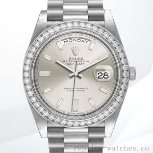 Rolex Day-Date 40mm Men's m228349rbr-0001 Silver-tone