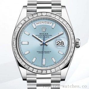Rolex Day-Date 40mm m228396tbr-0002 Men's Silver-tone