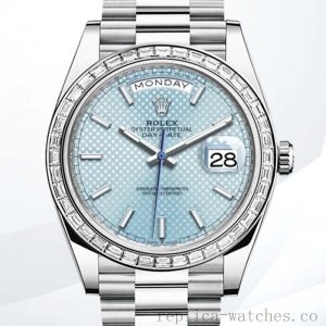 Rolex Day-Date 40mm Men's 228396 Silver-tone Diamond Bezel
