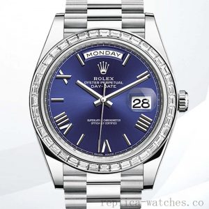 Rolex Day-Date Men's m228396tbr-0026 40mm Navy Blue Dial President Bracelet
