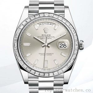 Rolex Day-Date 40mm Men's 228396 Watch Silver-tone